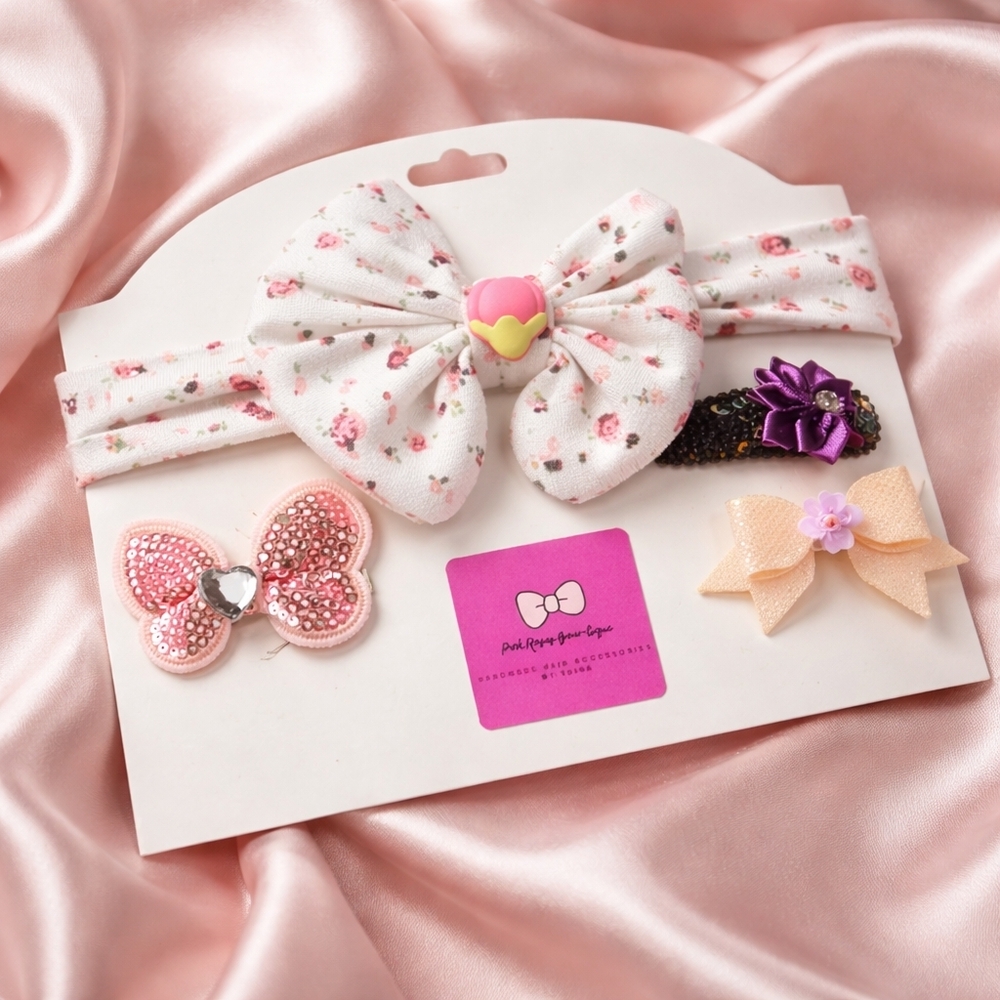 New Handmade hair clips and wrap bow
